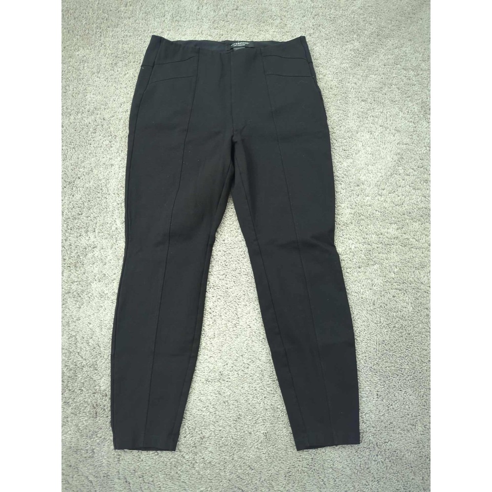 Liverpool Pants Womens Waist: 32" Black High Rise Pull On Cropped Skinny Trouser